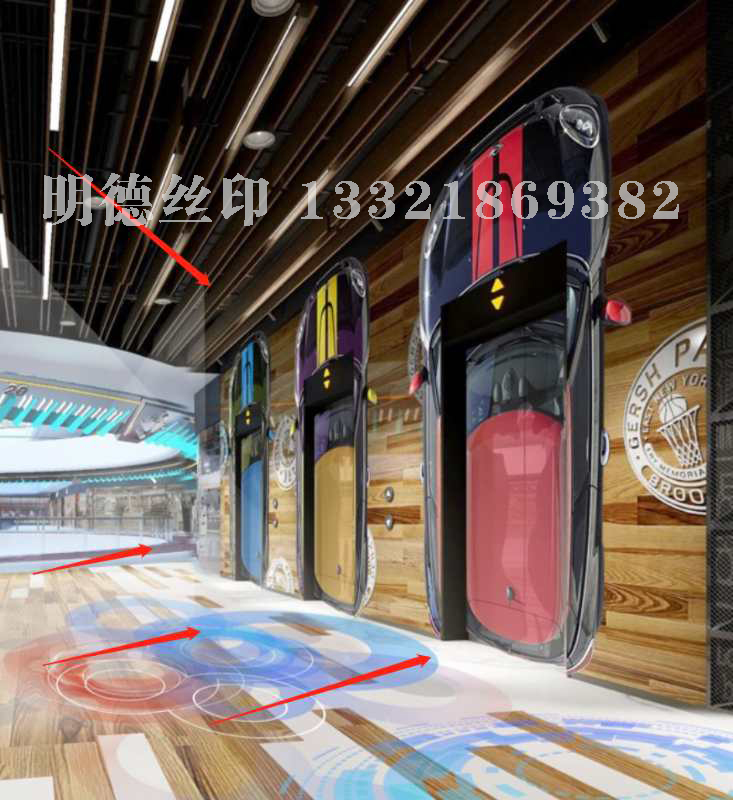 萬達城絲印墻面案例